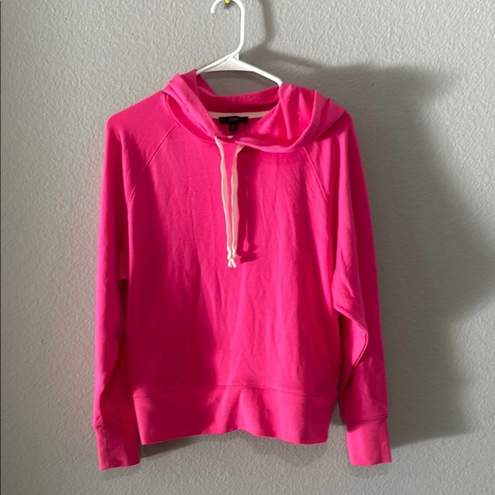 J. Crew Pink Hoodie with pockets Barbie pink barbiecore soft - Picture 2 of 10
